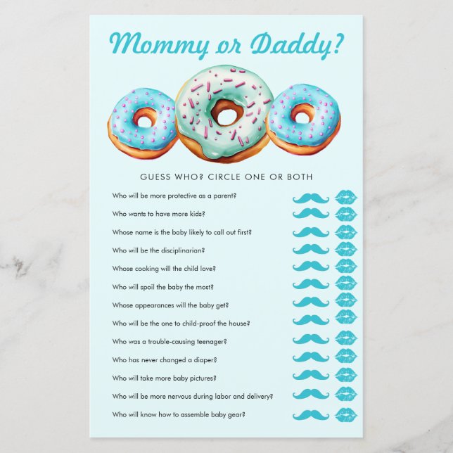 Sprinkle Doughnut | Mummy  Daddy | Baby Shower Gam (Front)