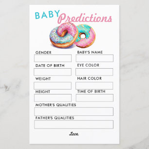 Sprinkle Doughnut   Prediction   Baby Shower Game