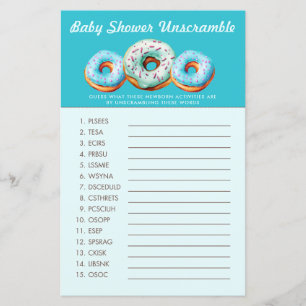 Sprinkle Doughnut   Word Scramble   Baby Shower Ga