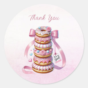 Sprinkle Doughnuts Pink Ribbon Sticker