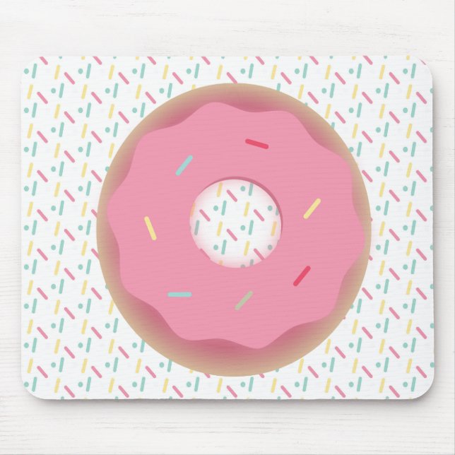 Sprinkle Frosted Pink 3D Doughnut Mouse Mat (Front)