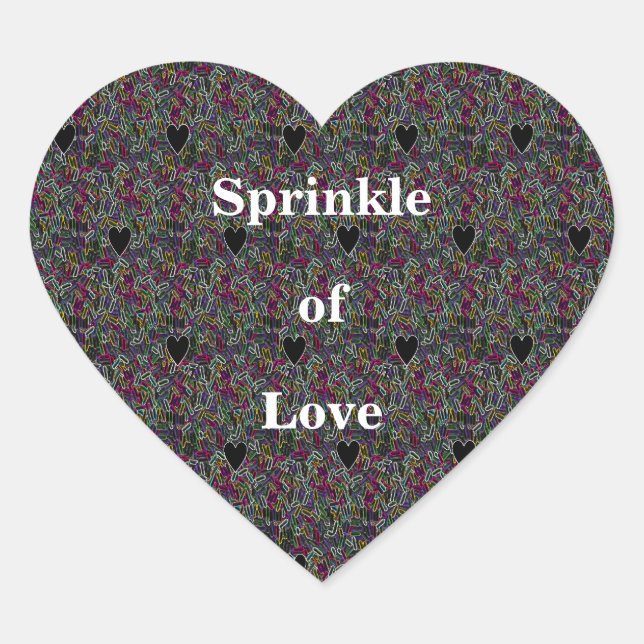 Sprinkle Hearts Glowing Heart Sticker (Front)