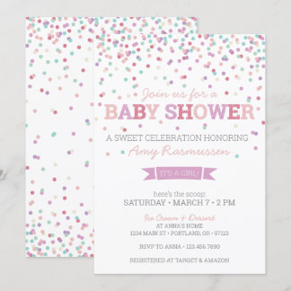 Sprinkle Ice Cream Baby Shower Invitation - Girl