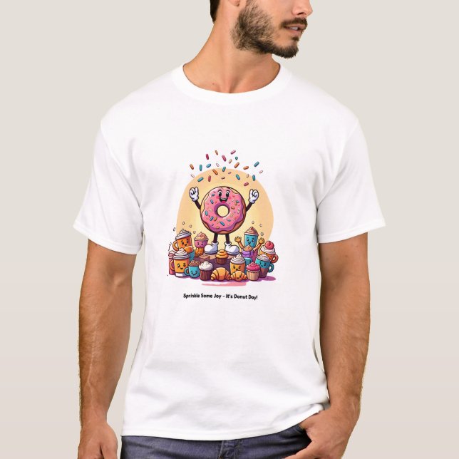Sprinkle Joy: Irresistible Doughnut Day T-Shirt (Front)