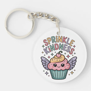Sprinkle Kindness Cupcake Key Ring