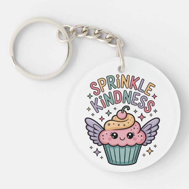 Sprinkle Kindness | Cupcake Key Ring (Front)