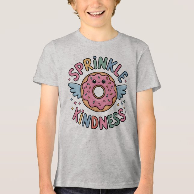 Sprinkle Kindness | Doughnut Kids Tri-Blend Shirt (Front)