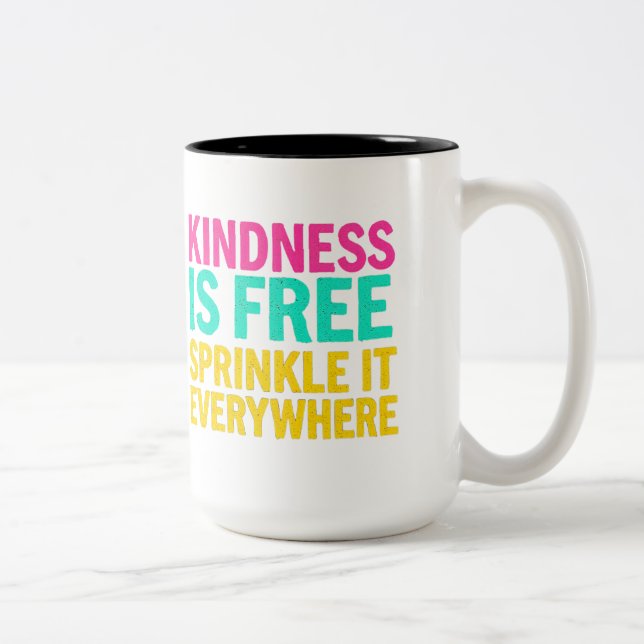 Sprinkle Kindness: Inspirational Quote Two-Tone Coffee Mug (Right)