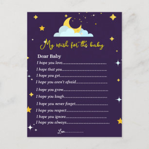 Sprinkle little star baby shower baby wishes game postcard