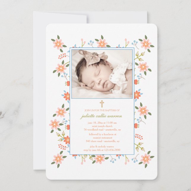 Sprinkle of Flowers Photo Invitation (Front)