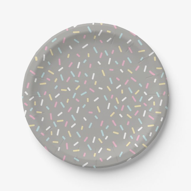 Sprinkle Party Plate (grey) (Front)