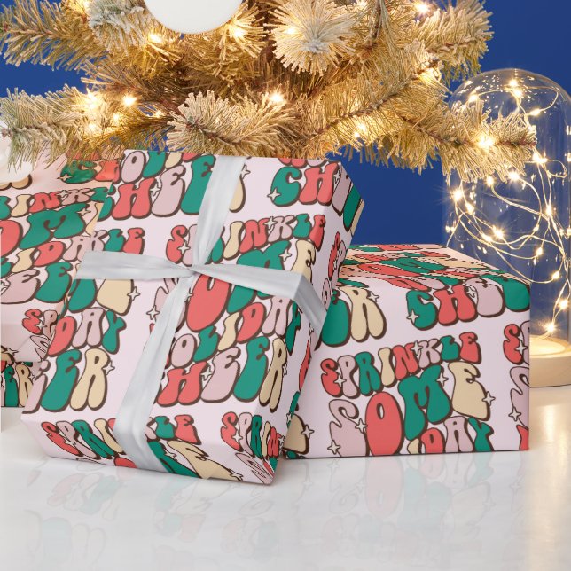 Sprinkle Some Holiday Cheer Funny Retro Christmas Wrapping Paper (Holidays)