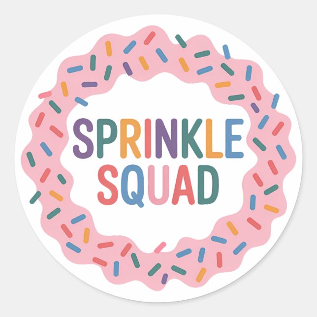 Sprinkle Squad | Baby Sprinkle Classic Round Sticker (Front)
