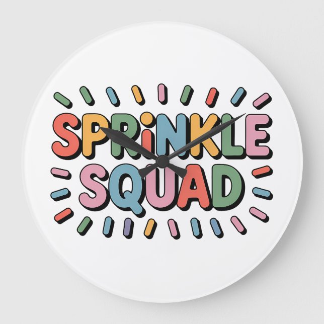 Sprinkle Squad | Baby Sprinkle Large Clock (Front)