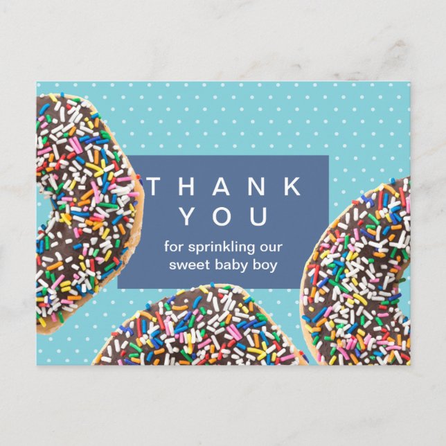 Sprinkle Your Baby Baby Shower Thank You Postcard (Front)