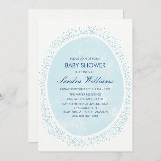 Sprinkled baby shower invitation - Mist (Front/Back)