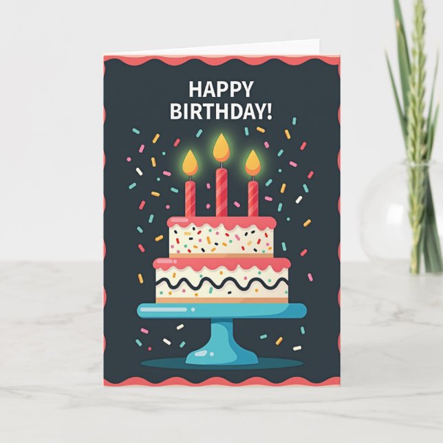 Sprinkled Birthday Cake Card (Front)