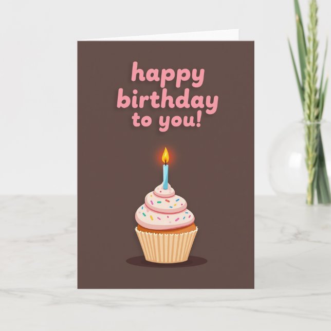 Sprinkled Candle Birthday Card (Front)