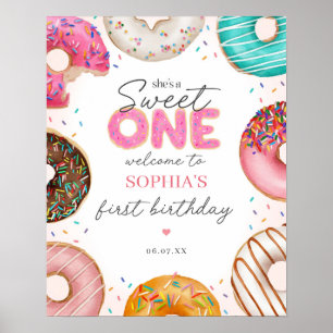 Sprinkled Doughnut 1st Birthday Welcome Sign
