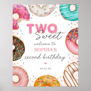 Sprinkled Doughnut 2nd Birthday Welcome Sign