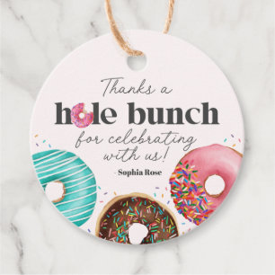 Sprinkled Doughnut Circle Favour Tag Party
