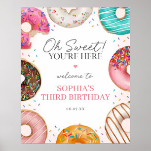 Sprinkled Doughnut Sweet Birthday Welcome Sign
