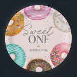 Sprinkled Doughnut Sweet ONE 1st Birthday Party Paper Plate<br><div class="desc">She is a sweet one! Simplify your prep and add a sprinkle of sweetness to your occasion with our Sprinkled Doughnut Printable collection. It's the ultimate recipe for a memorable celebration! With sweet designs and vibrant colours, this bundle makes organising your 1st birthday a piece of cake! Every element in...</div>