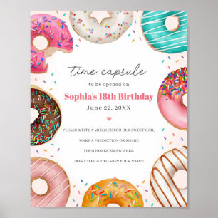 Sprinkled Doughnuts Advice Time Capsule Sign Birth
