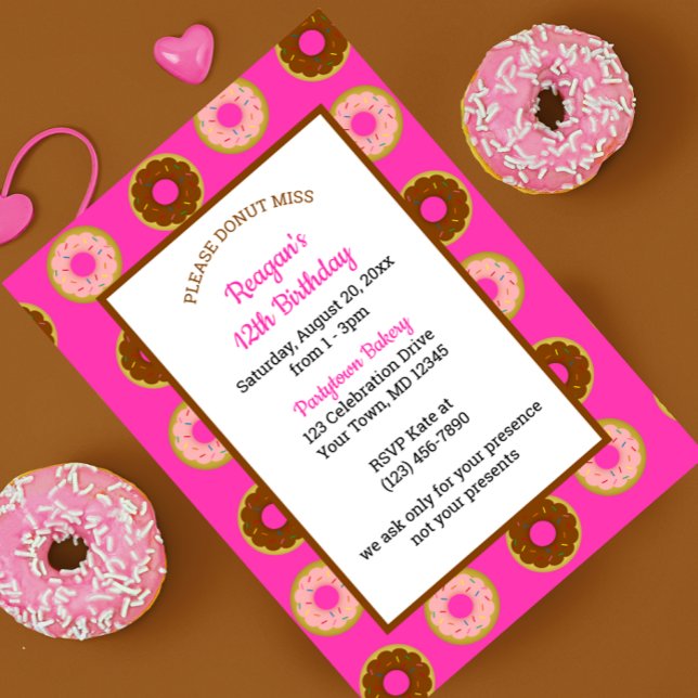 Sprinkled Doughnuts All Occasion Pink Party Invitation (Creator Uploaded)