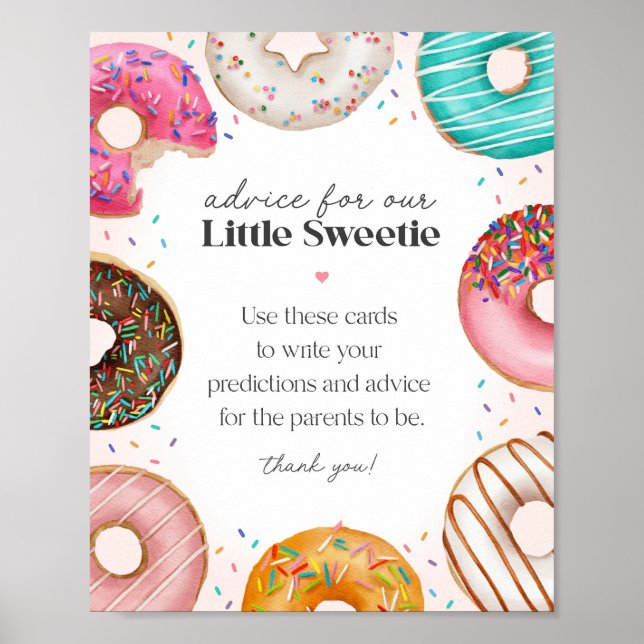 Sprinkled Doughnuts Baby Shower Advice for Baby Si Poster (Front)