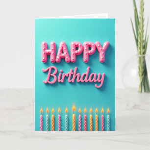 Sprinkled Pink Birthday Card