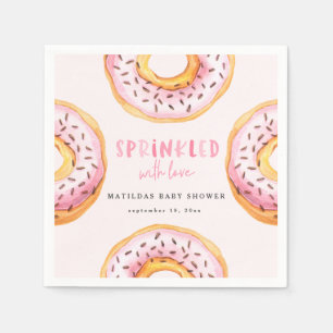 Sprinkled with love donut baby shower napkin