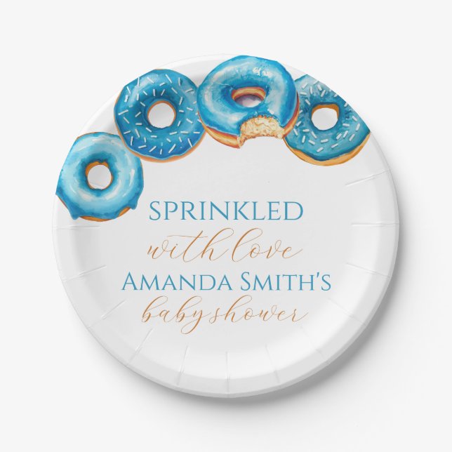 Sprinkled with Love Doughnut Baby Shower Plates (Front)