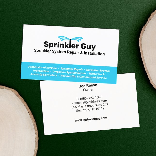 Sprinkler Repair and Installation Business Card (Creator Uploaded)