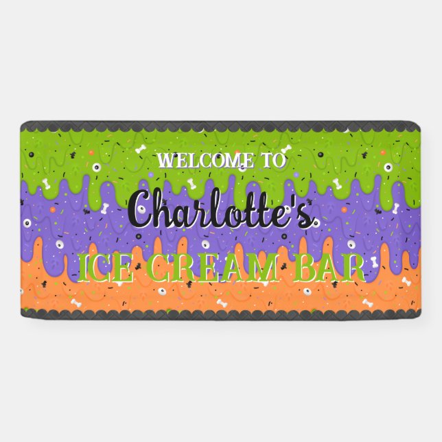 Sprinkles and Halloween Ice Cream Banner (Horizontal)