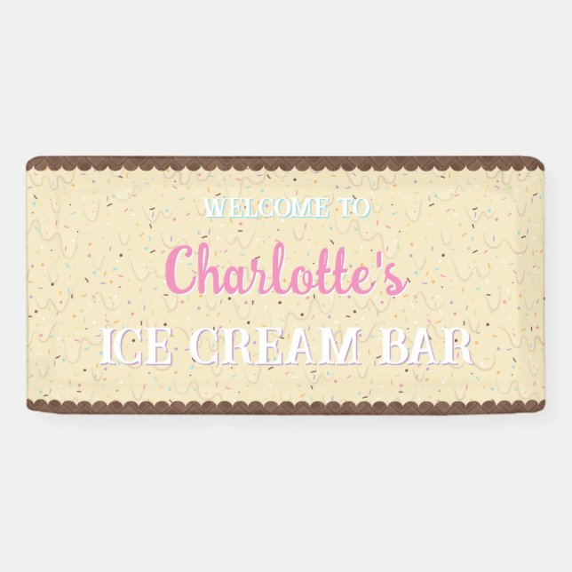 Sprinkles and Ivory Ice Cream  Banner (Horizontal)