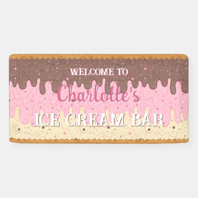 Sprinkles and Neapolitan Ice Cream Banner (Horizontal)