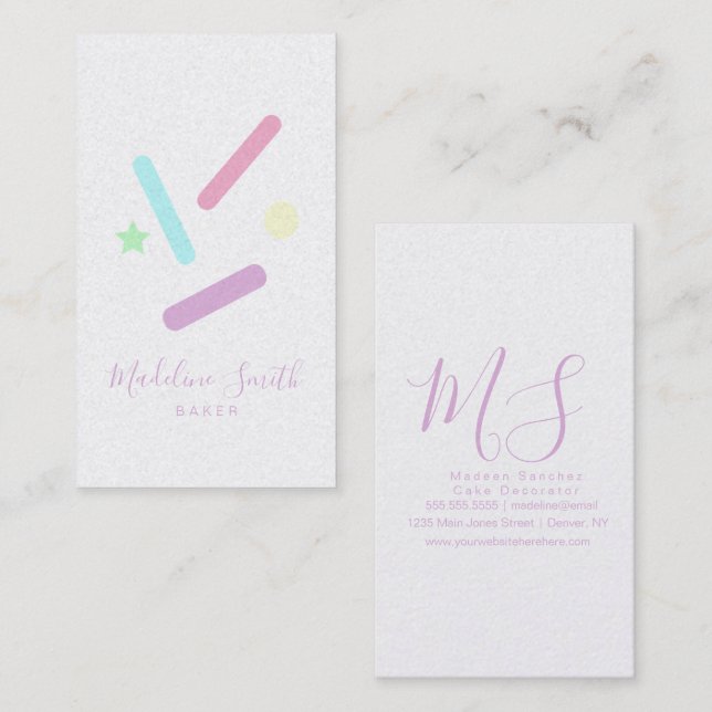 Sprinkles Bakery Pastel Business Card (Front/Back)