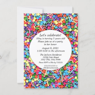 Sprinkles Birthday Party Customisable  Invitation