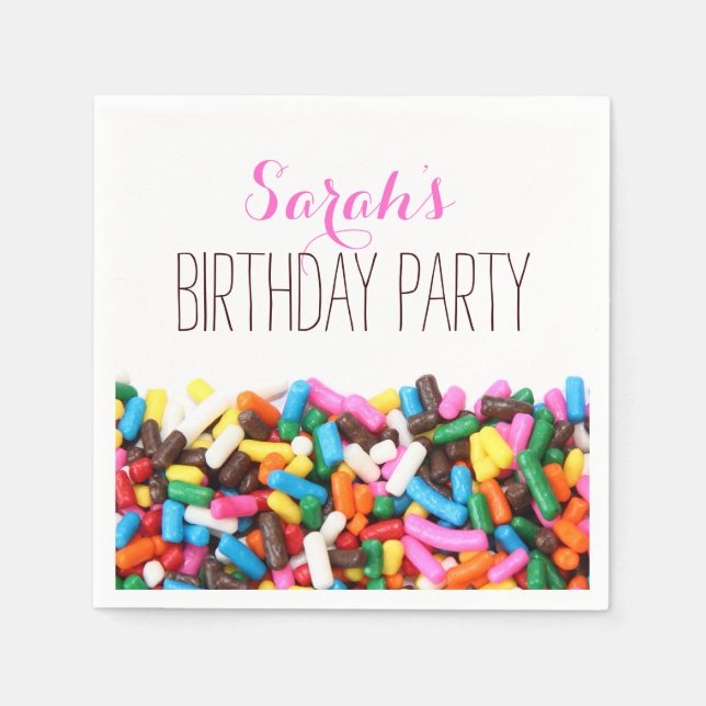 Sprinkles Birthday Party Napkins (Front)