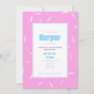 Sprinkles Cake Decorating Birthday Invitation