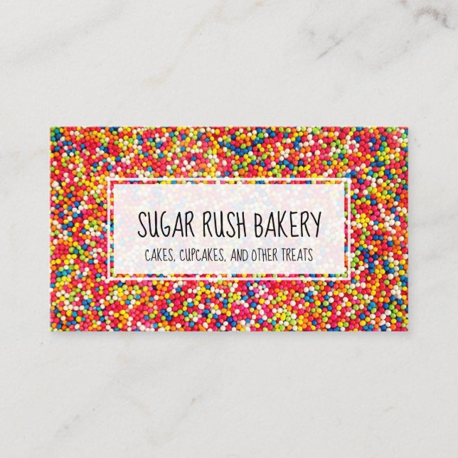 Sprinkles Cupcake Cake Bakery Sugar Business Card (Front)