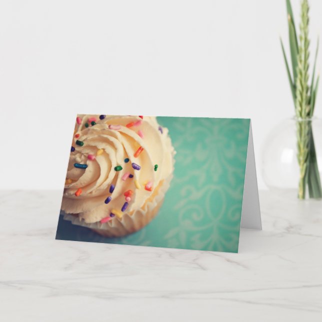 Sprinkles Cupcake Greeting Card (Front)