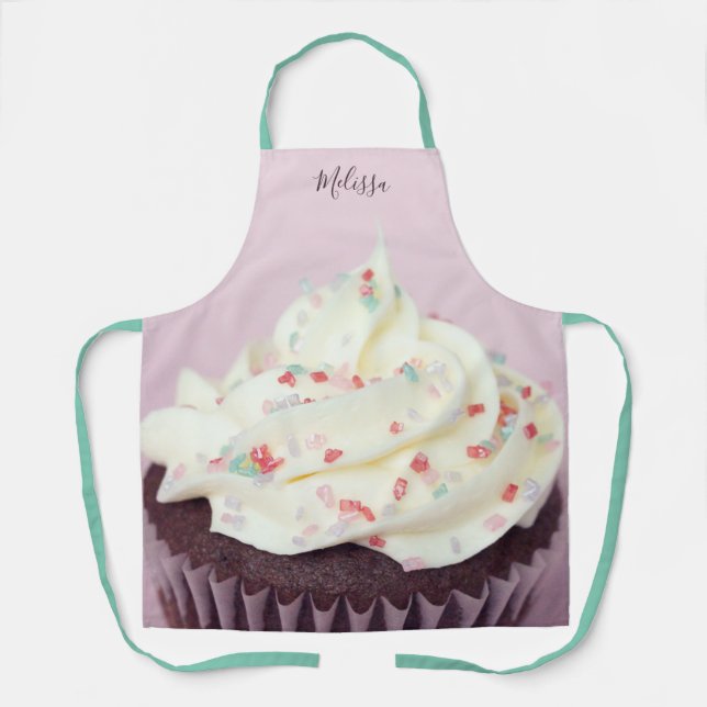 Sprinkles Cupcake Pink Personalised Apron (Front)