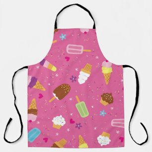 Sprinkles, cupcakes, ice cream, and popsicles scat apron