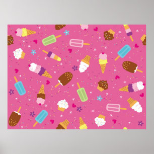 Sprinkles, cupcakes, ice cream, and popsicles scat poster