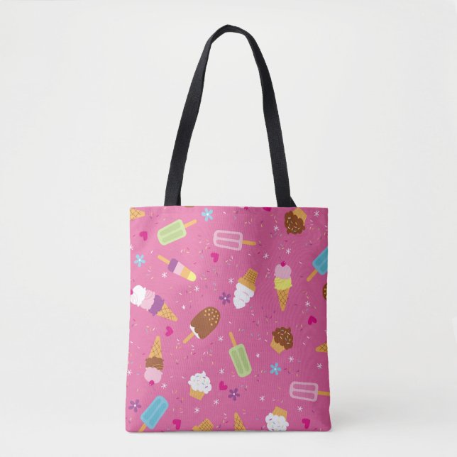 Sprinkles, cupcakes, ice cream, and popsicles scat tote bag (Front)