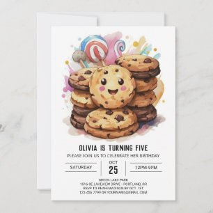 Sprinkles Custom Watercolor Cookies Birthday Invitation