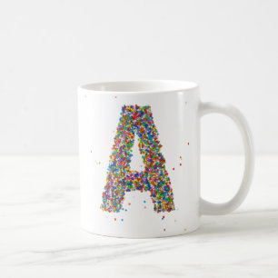 Sprinkles Design Monogram A Initial Coffee Mug