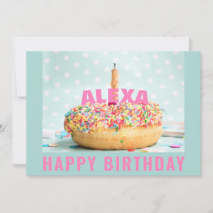 Sprinkles Doughnut Birthday Cake 1 Flat Greeting C